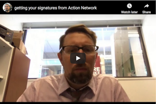 How to get your names from an Action Network sponsored action